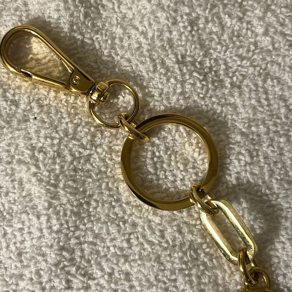 Tory Burch Keychain Womens Pink T Shirt Gold Chain Vintage Tunic Charm Key Fab - Picture 7 of 13